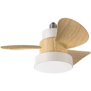 Industriële Plafond Ventilator met Licht en Afstandsbediening 6 Snelheden Stil Ventilator Lamp Plafond Omkeerbare Motor Kooi Plafond Ventilator met Verlichting voor Woonkamer Slaapkamer-Grey Wood
