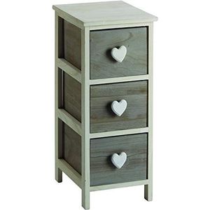 King Home Commode met hart, grijs/wit