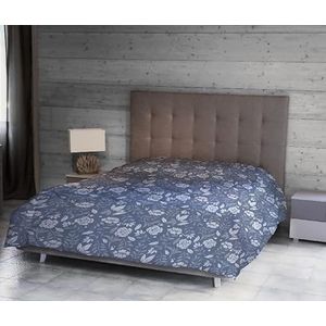 Homemania 14825 Quilt Helen-Natura, tweepersoonsbed, winter, voor bed, blauw, wit, grijs, microvezel, 260 x 250 cm