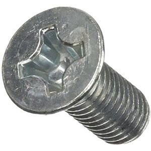 Metalen schroef ""TSP"" van verzinkt staal volgens Uni-norm 7688 - platte uitstelkop met kruiskop - passe-partout.