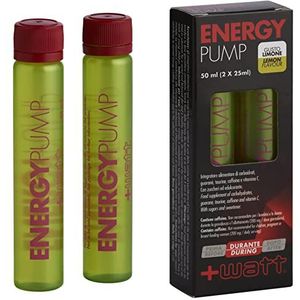Energy Pump - koolhydratatie supplement, guarana, taurine, cafeÃ¯ne en vitamine C, citroensmaak - 16 verpakkingen met elk 2 ampullen