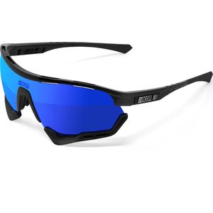 scicon aerotech xxl glossy black  mirror blue goggles