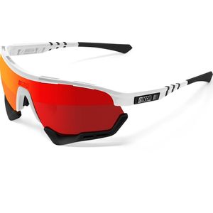 Scicon - Fietsbril - Aerotech XXL - Wit Gloss - Multimirror Lens Rood