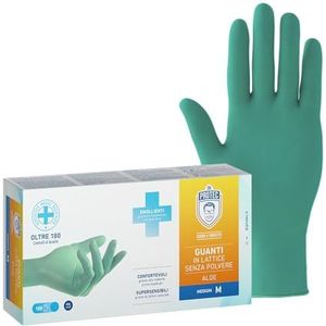 Bericah, Dr Protec Aloë Latex handschoenen, poedervrij, maat M, 100 stuks