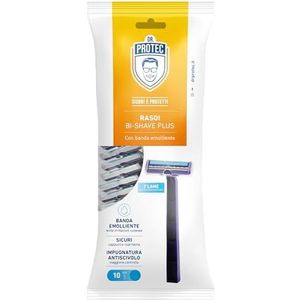 Dr Protec Bi Shave Scheerapparaat, wegwerp-scheerapparaat met verzachtende band, 10 stuks