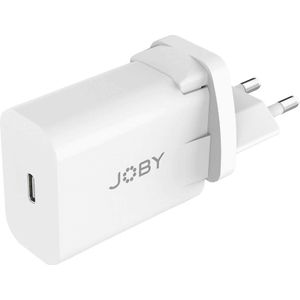 JOBY Wandlader USB-C PD 20 W snellader, USB-C-oplader, EU-adapter, UK & US inbegrepen, reislader, USB C Power Delivery