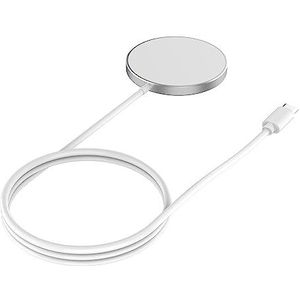 JOBY Magnetische draadloze oplader, compatibel met MagSafe, Qi-technologie, snel opladen, 15 W, compatibel met iPhone en Android-smartphones, grijs