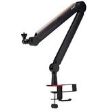 JOBY Wavo Boom arm, professionele microfoonarm, streamer en podcaster, stille boomhouder, houder voor kopjes en hoofdtelefoon, tafelklem, verborgen kabelhouder voor kabelgeleiding, zwart