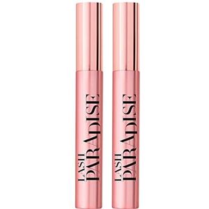 2 x L'Oréal Paris Lash Paradise mascara, volume- en verlengingsformule voor gevoelige ogen, kleur zwart, 2 stuks mascara
