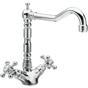 Keukenmengkraan Sapho Antea 2-knop Uitloop Recht 24 cm Chroom