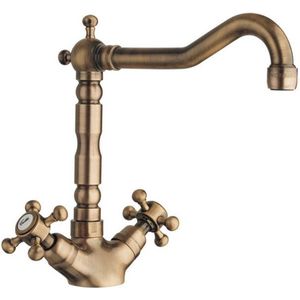 Sapho - Antea - Keukenmengkraan - Brons - 2-knop - Uitloop Recht