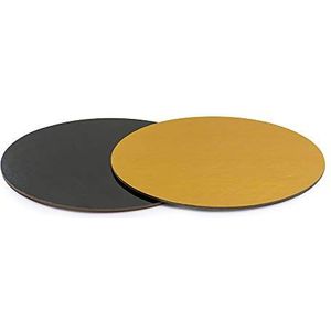 0932553 Decora taartplaat, rond, goudkleurig en zwart, Ø 36 cm