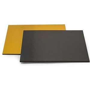 Decora 0932574 taartplateaus in set goud/zwart 40 x 40 cm