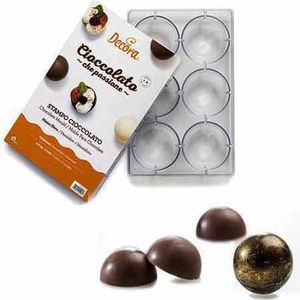 Chocolade mal Halve bol, 6x 75mm - Decora