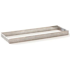 Decora 0064063 Rechthoekig Geperforeerd roestvrij stalen bakframe 10 x 29 x 3,5 H cm, 18/8 roestvrij staal