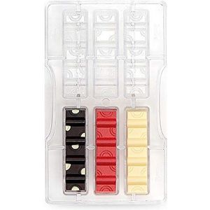 Decora 0050144 Professionele chocoladevorm, rond, 6 sleuven, 83 x 21 x hoogte 12 mm, van polycarbonaat, ideaal voor glanzende chocolade, professioneel ontwerp, gemaakt in Italië