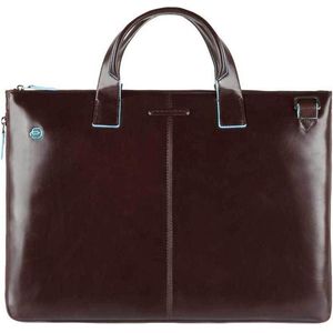 Piquadro Laptoptas / Werktas / Aktetas Dames - 15.6 inch - Leer - Blue Square - Bruin