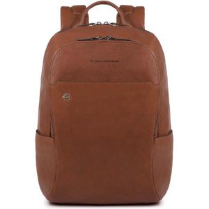 Piquadro Black Square Computer Backpack with iPad Compartment tobacco backpack