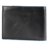 Piquadro Blue Square Men's Wallet With Coin Pocket Black