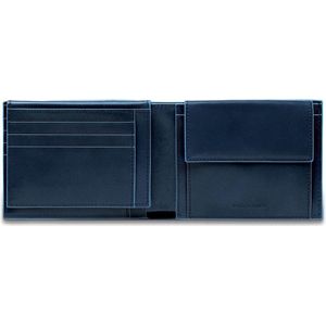 Piquadro Blue Square Men's Wallet With Flip Up With ID/Coin Pocket Night Blue