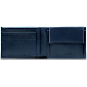 Piquadro Lederen portefeuille 12 cm nachtblau