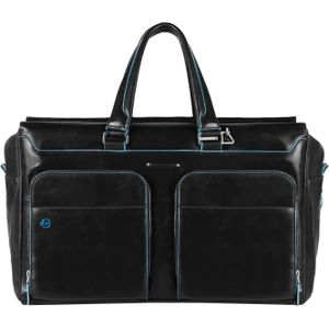 Piquadro Black Square Weekender Duffle Laptop 15"" Black