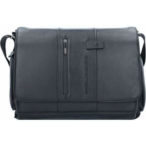 Piquadro Urban Messenger Leer 43 cm Laptopcompartiment black