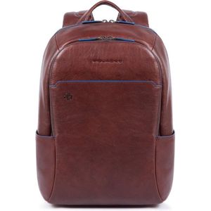 Piquadro Blue Square Small Size Computer Backpack with iPad 10.5"" dark brown backpack