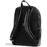 PIQUADRO Leren Vrije tijd rugzak Rugzak met laptopvak Blue Square Computer Backpack Nero Zwart