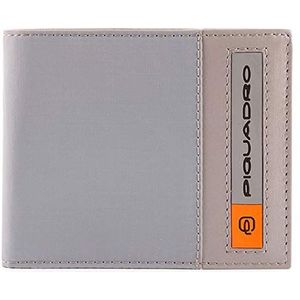PU3891BIO portemonnee voor heren van gerecycled nylon, kleur blauw - grijs - zwart, grijs, Eén maat, Modern