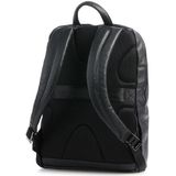 Piquadro Zwarte Square Rugzakken Leer 44 cm Laptopvak  zwart