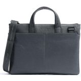 Piquadro Zwarte Square Briefcase Leer 42 cm Laptopcompartiment blue4