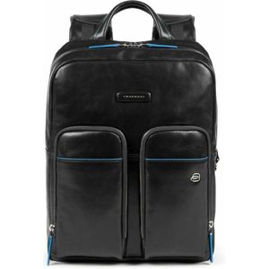 Piquadro Blue Square Revamp Pockets Laptop Backpack 13.3"" Black