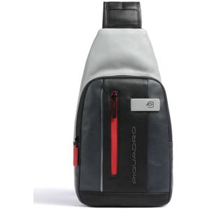 Piquadro Urban Querträgertasche mit LED-Licht Grau/Schwarz