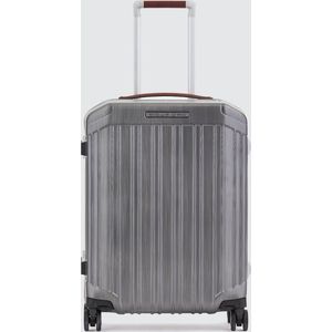 Piquadro Handbagage Harde Koffer / Trolley / Reiskoffer - 55 x 40 x 20 cm - PQ Light Maroq - Grijs