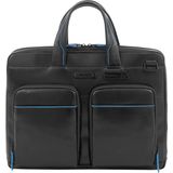 Piquadro Blue Square Koffer RFID-bescherming Leer 37 cm Laptop compartiment black