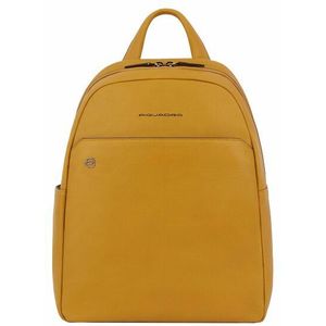 Piquadro Black Square Rugzak Leer 36 cm Laptop compartiment yellow