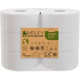 Papernet toiletpapier Simplify Mini Jumbo, 2-laags, 557 vellen, pak van 6 rollen - 420927
