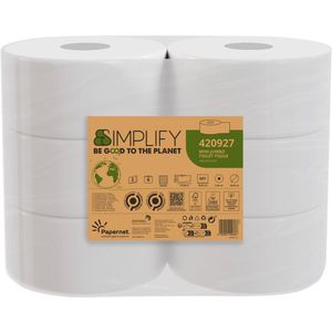 Papernet toiletpapier Simplify Mini Jumbo, 2-laags, 557 vellen, pak van 6 rollen - 420927