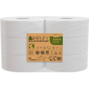 Papernet toiletpapier Simplify Maxi Jumbo, 2-laags, 1305 vellen, pak van 6 rollen - 420928