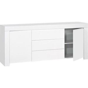 Buffetkast CETARA - 2 deuren en 3 lades - Wit gelakt L 190 cm x H 82 cm x D 50 cm