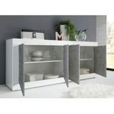 INOSIGN Sideboard Basic Breite 207 cm, Kommode 4 Türen, Anrichte, Metallgriff, moderne Rahmenoptik, viel Stauraum, Farbauswahl