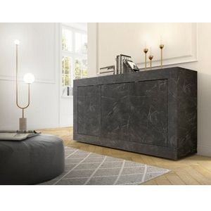 Initial - Buffetkast - Zwart - Spaanplaat - Metalen Handgrepen