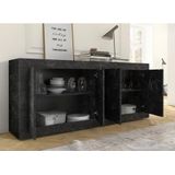 INOSIGN Sideboard Basic Breite 207 cm, Kommode 4 Türen, Anrichte, Metallgriff, moderne Rahmenoptik, viel Stauraum, Farbauswahl