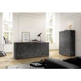 INOSIGN Sideboard Basic Breite 207 cm, Kommode 4 Türen, Anrichte, Metallgriff, moderne Rahmenoptik, viel Stauraum, Farbauswahl