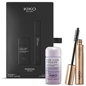 KIKO Milano Essential Eye Set | Make-Upset: 1 Mascara Die Je Wimpers Opnieuw In Model Brengt En 1 Mini Twee Fasen Make-Up Remover