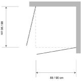 Douchecabine hoekinstap plieger royal 2-delig 6mm glas 90x185 cm chroom