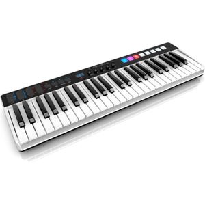IK Multimedia iRig Keys I/O MIDI 49 draagbaar MIDI pianotoetsenbord voor Mac, iPhone en iPad, 49 toetsen, 8 pads, muziekproductiestation, software en apps