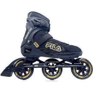 Fila Crossfit 100 tri-skates zwart goud met soft boots en 100mm wielen