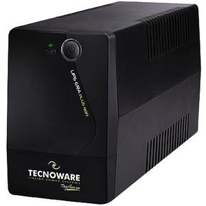 Tecnoware UPS 900VA voor PC/Modem, NIET voor gaming/console, ERA PLUS UPS, 2 Schuko, software, bescherming tegen stroomuitval en spanningspieken, voor PC, modem, bewaking, kassa, NAS, POS